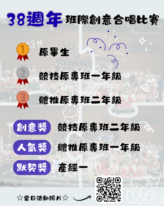 本校38週年校慶班際創意合唱比賽獲獎名單圖片